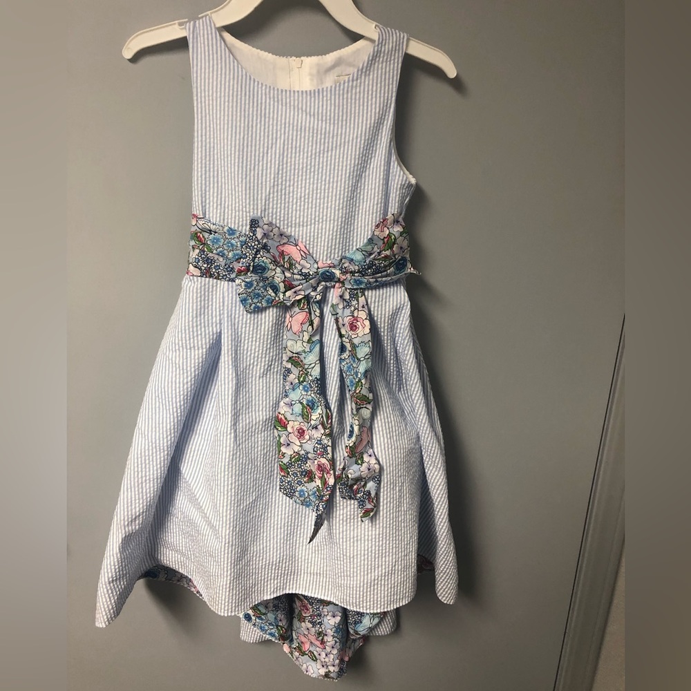 Rare Editions sleeveless seersucker dress, size 7